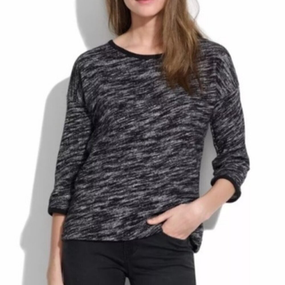 Madewell Black Marled Shadetree Sweater